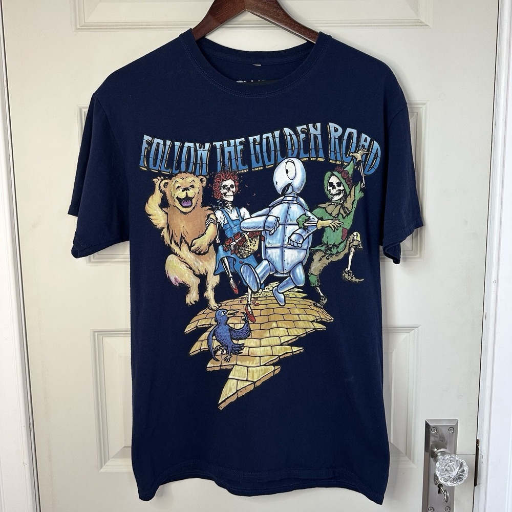 Grateful Dead T-Shirt Liquid Blue Follow The Golden Road Short Sleeve Navy M